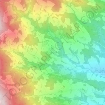 Pongratzenの地形図、標高、地勢