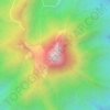 Nevado de Colimaの地形図、標高、地勢