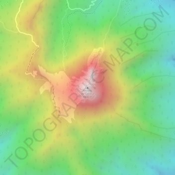 Nevado de Colimaの地形図、標高、地勢