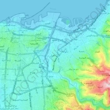 Sinn El Filの地形図、標高、地勢