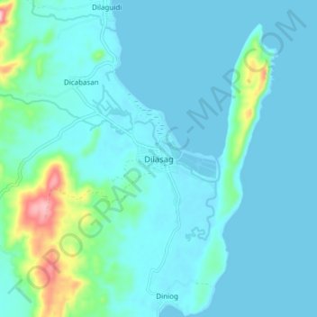 Dilasagの地形図、標高、地勢
