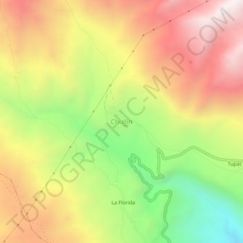 Chullinの地形図、標高、地勢