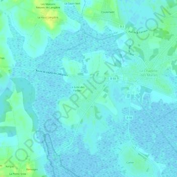 Mayunの地形図、標高、地勢