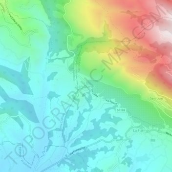 San Quiricoの地形図、標高、地勢