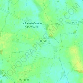 Le Plessisの地形図、標高、地勢
