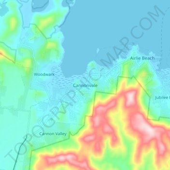 Cannonvaleの地形図、標高、地勢