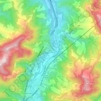 Alloccoの地形図、標高、地勢
