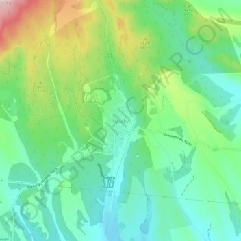 Nasebyの地形図、標高、地勢
