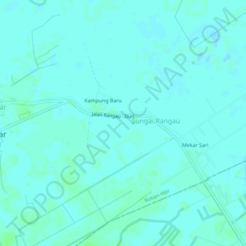 Rantau Koparの地形図、標高、地勢