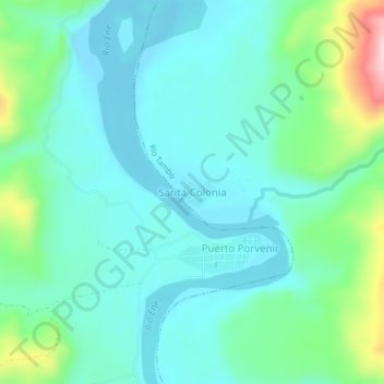 Sarita Coloniaの地形図、標高、地勢