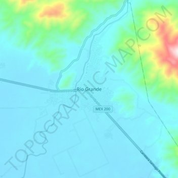 Río Grandeの地形図、標高、地勢