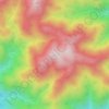川乗山の地形図、標高、地勢