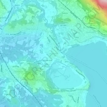 Bardelloの地形図、標高、地勢