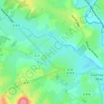 Ferme du Couventの地形図、標高、地勢