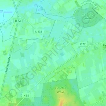 Neuemoorの地形図、標高、地勢