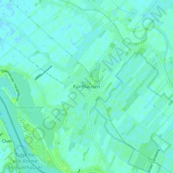 Fünfhausenの地形図、標高、地勢