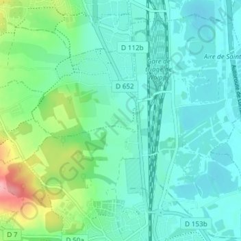 Sainte-Anneの地形図、標高、地勢