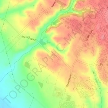 Pratica di Mareの地形図、標高、地勢