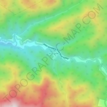 Pos Slimの地形図、標高、地勢