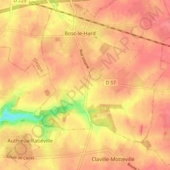La Rue Villaine-Sudの地形図、標高、地勢