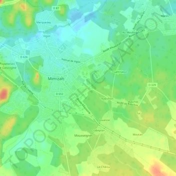Molin Nauの地形図、標高、地勢