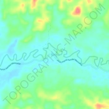 Balitiの地形図、標高、地勢