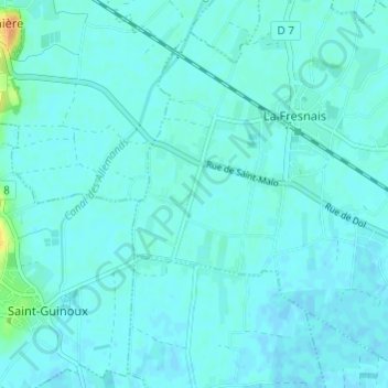 La Reverdiaisの地形図、標高、地勢