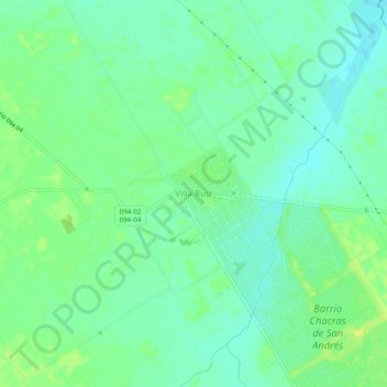 Villa Ruizの地形図、標高、地勢