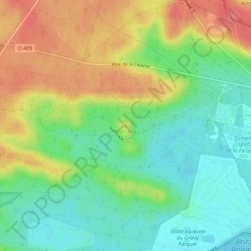 Mont Aiguの地形図、標高、地勢