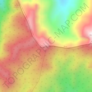 Bulu Batumentengの地形図、標高、地勢