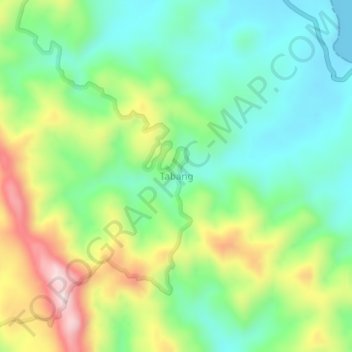 Tabangの地形図、標高、地勢