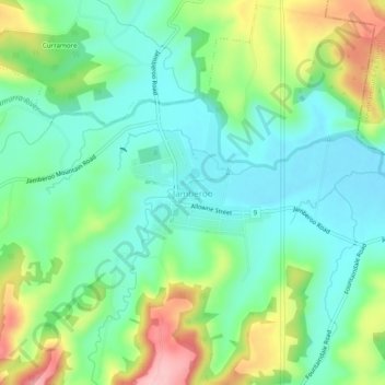 Jamberooの地形図、標高、地勢