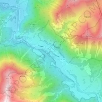 Hintersteinの地形図、標高、地勢