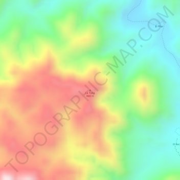 La Tunaの地形図、標高、地勢