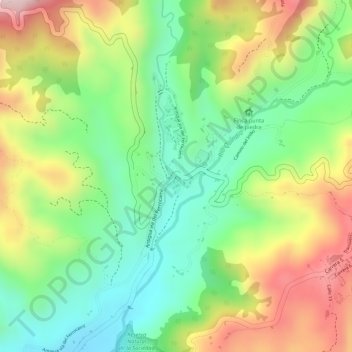 Boquíaの地形図、標高、地勢
