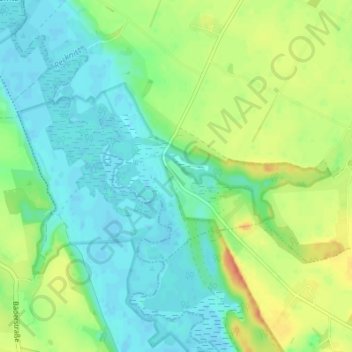 Gruelの地形図、標高、地勢