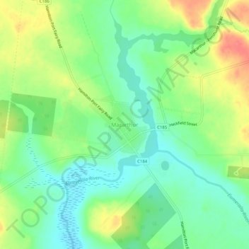 Macarthurの地形図、標高、地勢