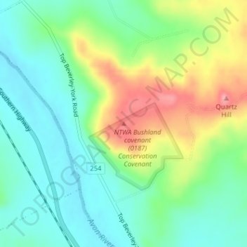 Mount Hardeyの地形図、標高、地勢