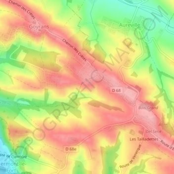 Desclauxの地形図、標高、地勢