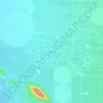 Sunizonaの地形図、標高、地勢