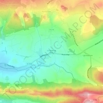 La Garde de Dieuの地形図、標高、地勢