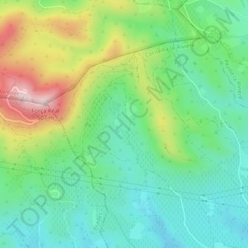 Campellsの地形図、標高、地勢