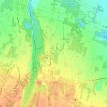 Colombaroneの地形図、標高、地勢