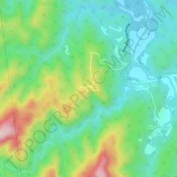 Sto. Ninoの地形図、標高、地勢