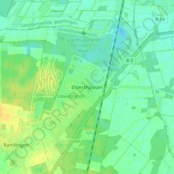 Ehlershausenの地形図、標高、地勢