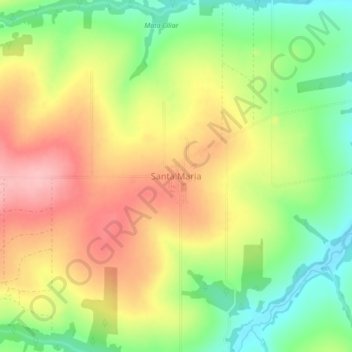 Santa Mariaの地形図、標高、地勢