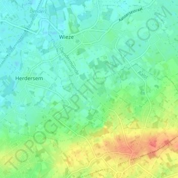 Kruisabeelの地形図、標高、地勢
