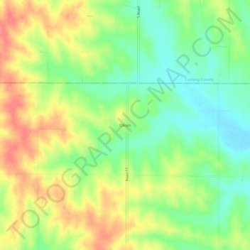 Oleanの地形図、標高、地勢