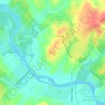 Sucuriの地形図、標高、地勢