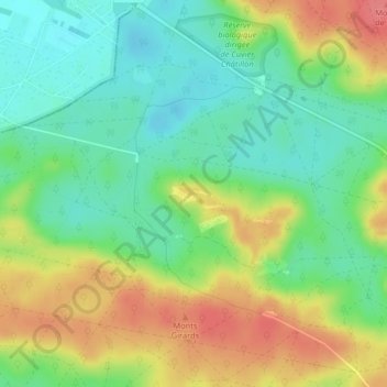 Caverne des Brigandsの地形図、標高、地勢